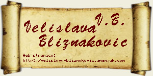 Velislava Bliznaković vizit kartica